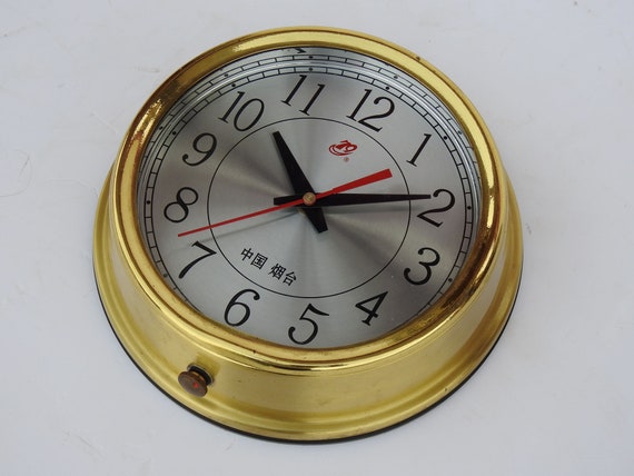 Vintage Maritime Clocks Original Slave Nautical Ship's Brass Clock