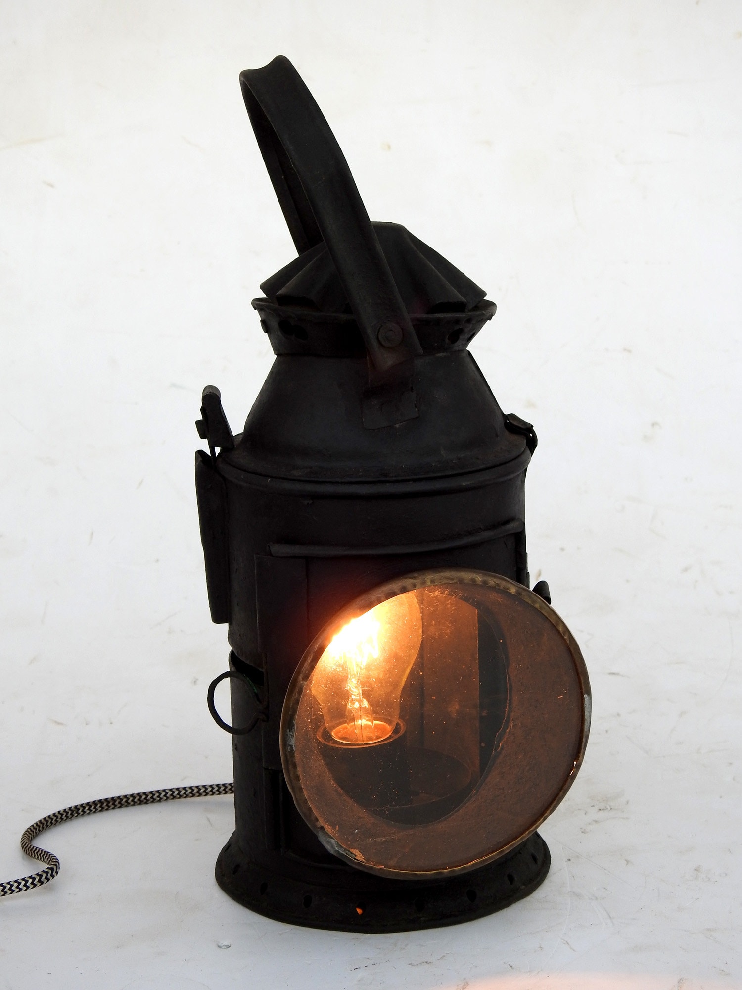 Vintage Railroad Lantern Indian Railway Lamp Adlake Style Antique