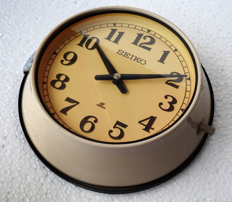 Vintage 1980/'s Orange Slave Maritime Clock Nautical Ship Seiko Quartz Japan