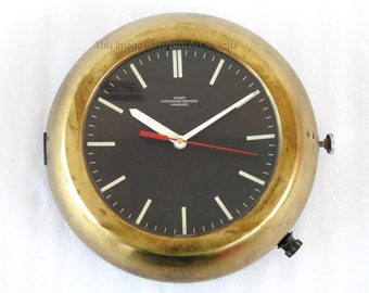 Brass Bulkhead Nautical Slave Clock Maritime Vintage Navigation Ship Wall Clock HUMBURG Made in Germany