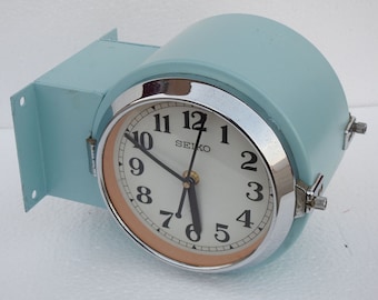Vintage Seiko Maritime Wall Clock: Dual Face Nautical Ship Clock