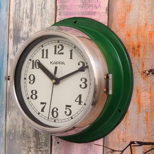 Vintage Maritime Kappa Wall Clock Original Slave Nautical Ship&#39;s Clock Steel Marine Time Quartz Clock Made in Korea Home and Kitchen Clock