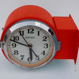 Vintage Seiko Wall Clock Maritime Dual Face Clock Original Nautical Slave Industrial Clock Navigation Ship Clock Quartz Clock Japan Red
