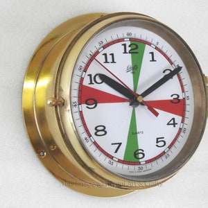 Vintage Nautical Maritime Clock Schatz Royal Mariner, Solid Brass Navigation Ship Maritime Clock, Made in Germany, Radio Marine Clock