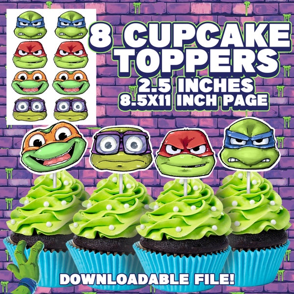 Tmnt Cupcake Toppers Printable Etsy