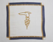 Trussardi Handkerchief Trussardi Logos Vintage Hanky Handkerchief Trussardi Pocket Square Scarf