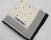 Calvin Klein Handkerchief Calvin Klein Polkadot Vintage Hanky Handkerchief CK Calvin Klein Pocket Square Scarf