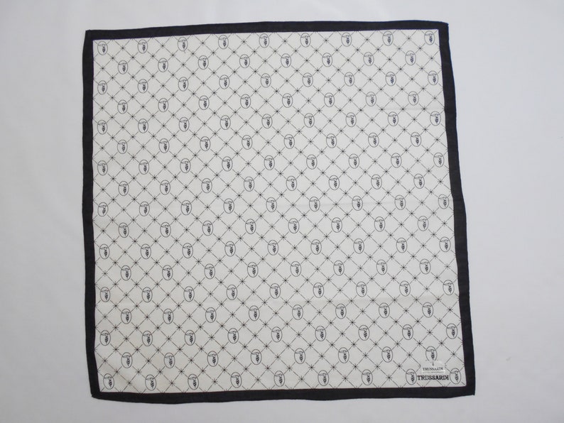 Trussardi Handkerchief Trussardi Vintage Hanky Handkerchief Trussardi Pocket Square Scarf