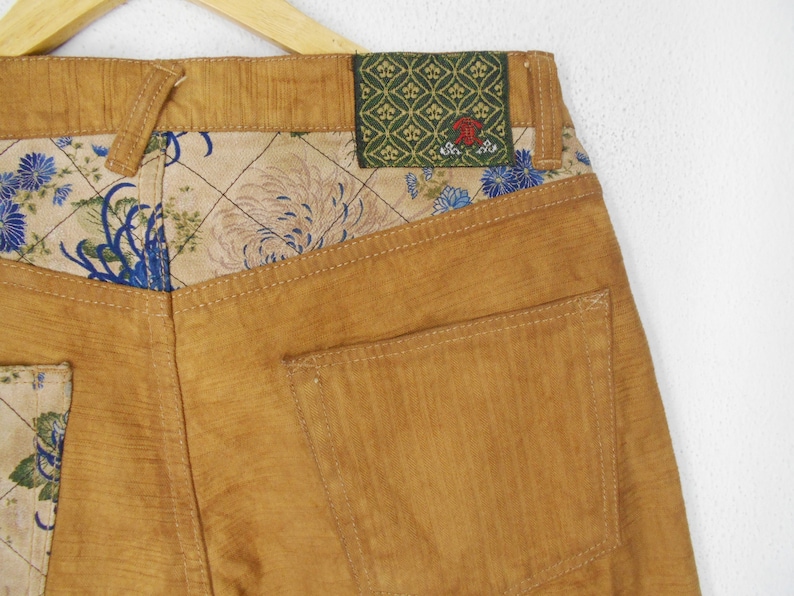 Kura Jeans Kura Japanese Traditional Design Patchwork Wabash Denim Pants Kura Vintage Pants Made in Japan Size 32x32