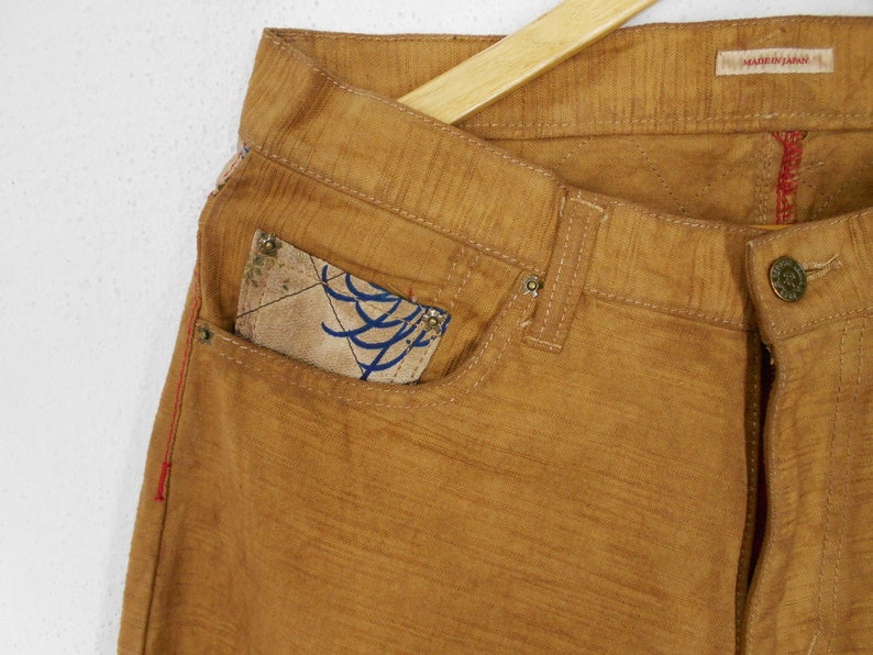 Kura Jeans Kura Japanese Traditional Design Patchwork Wabash Denim Pants Kura Vintage Pants Made in Japan Size 32x32