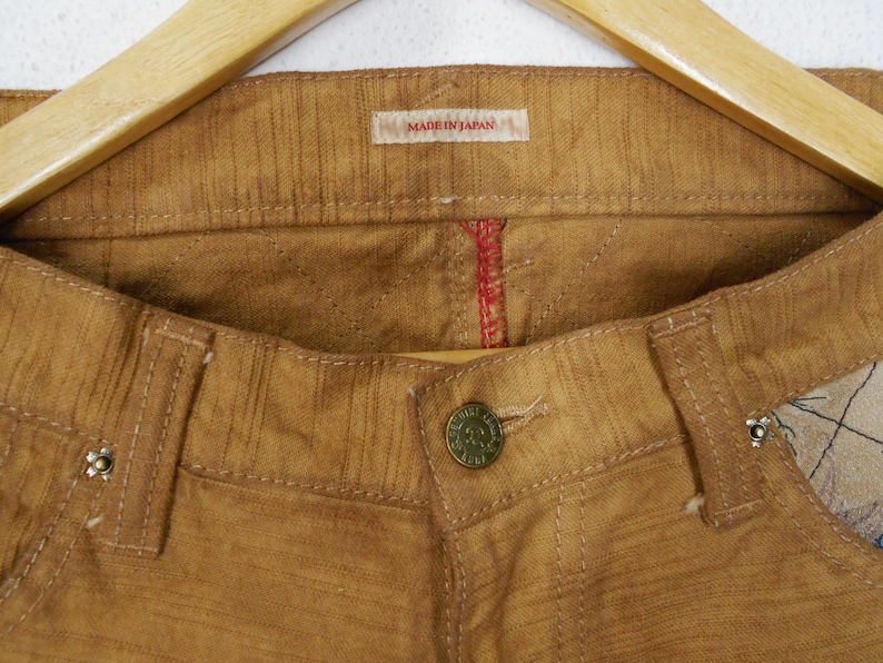 Kura Jeans Kura Japanese Traditional Design Patchwork Wabash Denim Pants Kura Vintage Pants Made in Japan Size 32x32