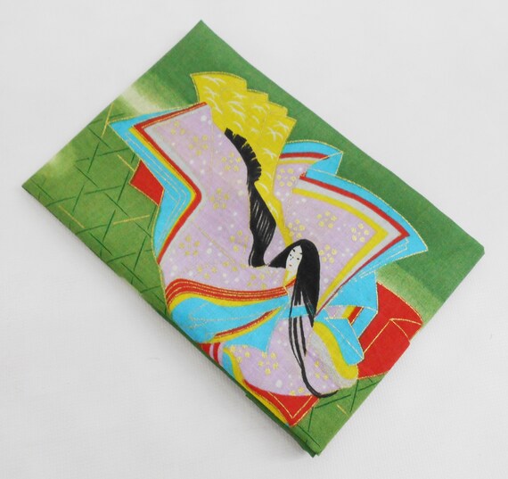 Geisha Handkerchief Japanese Hanky Geisha Vintage