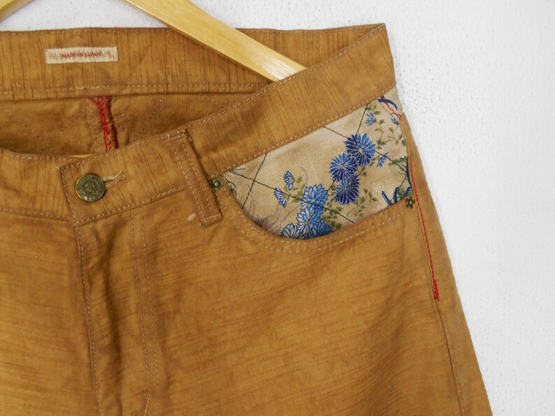 Kura Jeans Kura Japanese Traditional Design Patchwork Wabash Denim Pants Kura Vintage Pants Made in Japan Size 32x32