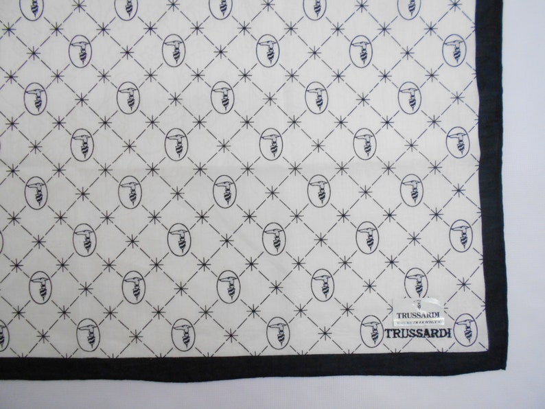 Trussardi Handkerchief Trussardi Vintage Hanky Handkerchief Trussardi Pocket Square Scarf