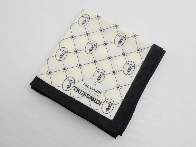 Trussardi Handkerchief Trussardi Vintage Hanky Handkerchief Trussardi Pocket Square Scarf