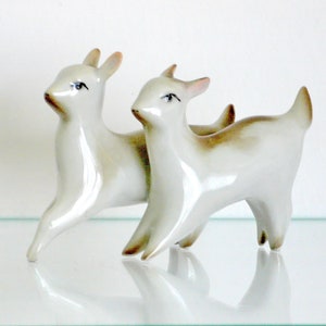 Vintage Zsolnay Porcelain Baby Goats, Hungarian Fein Porcelain Figurine, Art Deco Goats