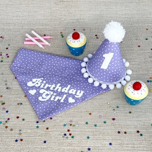 Dog Birthday Gift ~ Birthday Girl Bandana & Hat