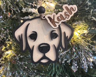 Ornamento natalizio personalizzato per Labrador • Ornamento per animali domestici in legno tagliato al laser