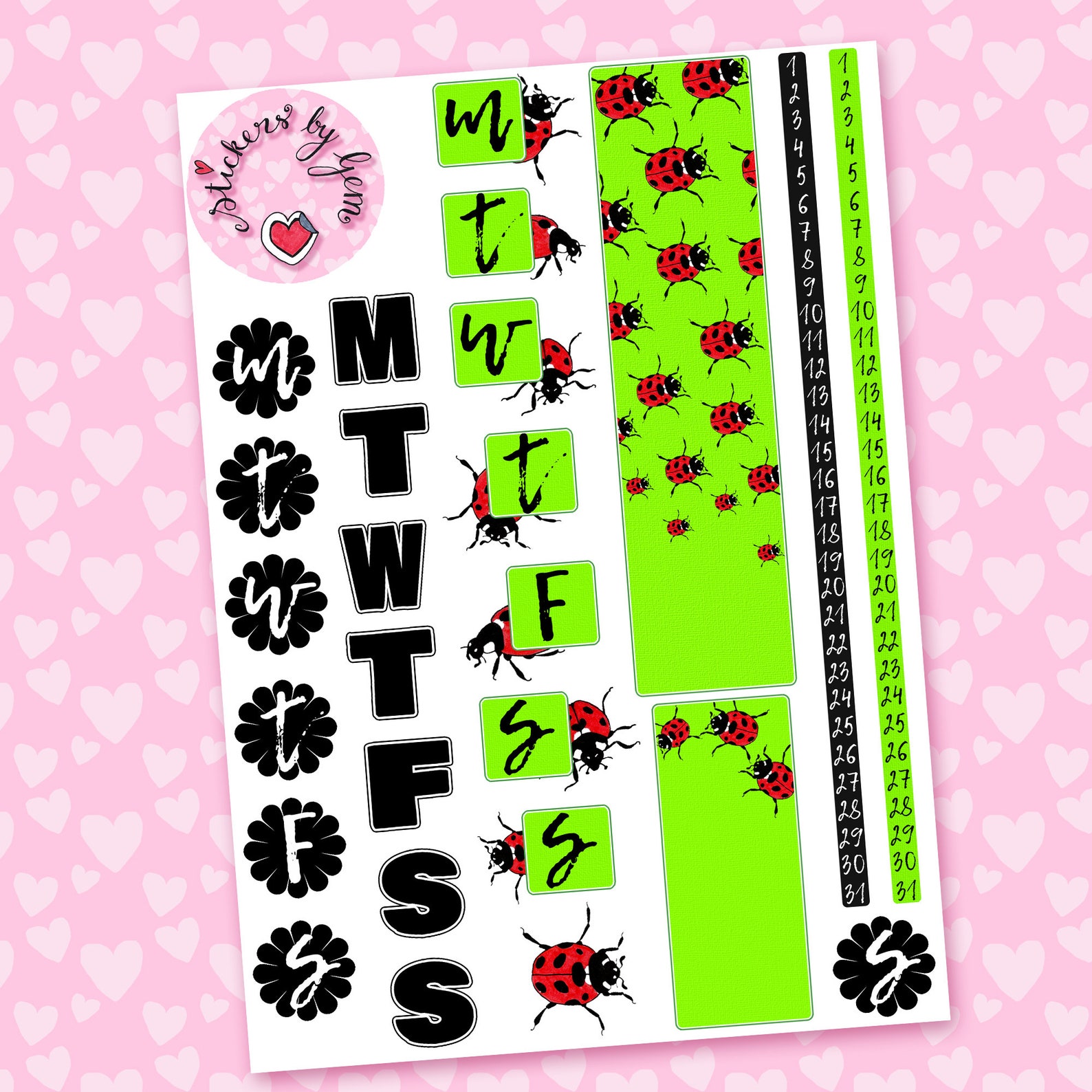 Bullet Journal Planner Stickers Ladybird Ladybug BUMPER Etsy