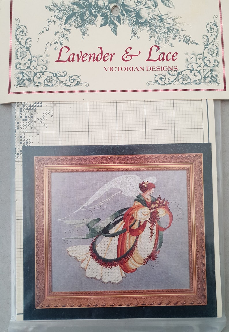 Lavender & Lace Cross Stitch Chart Angel of Autumn 30 by Etsy