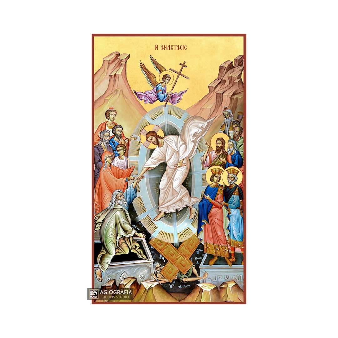 22 Karats Jesus Christ Resurrection GOLD LEAF 22k Wood Handcrafted Icon ...