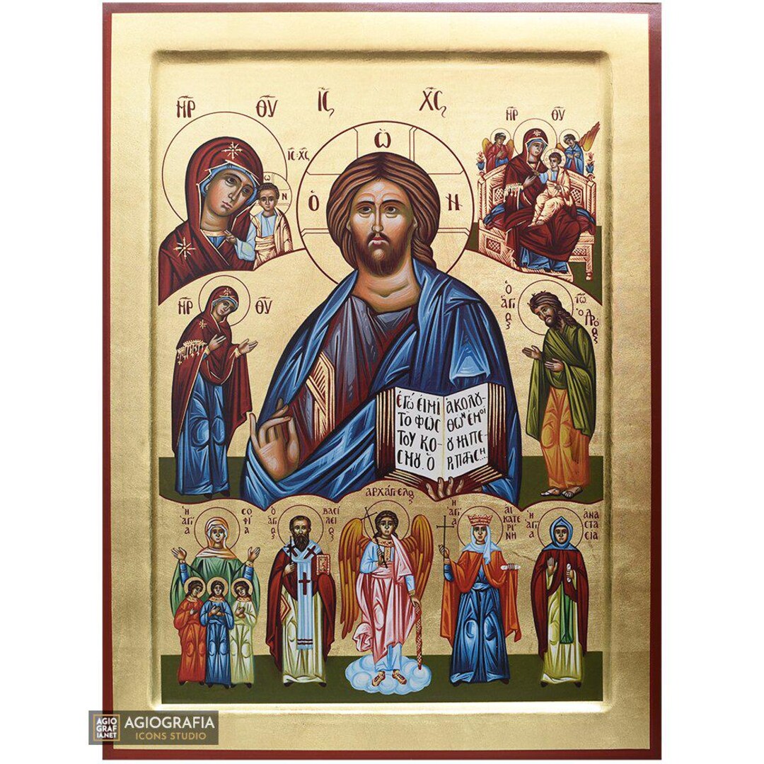 18k Deesis of Virgin Mary, Angels and Saints Christian Orthodox Icon on ...