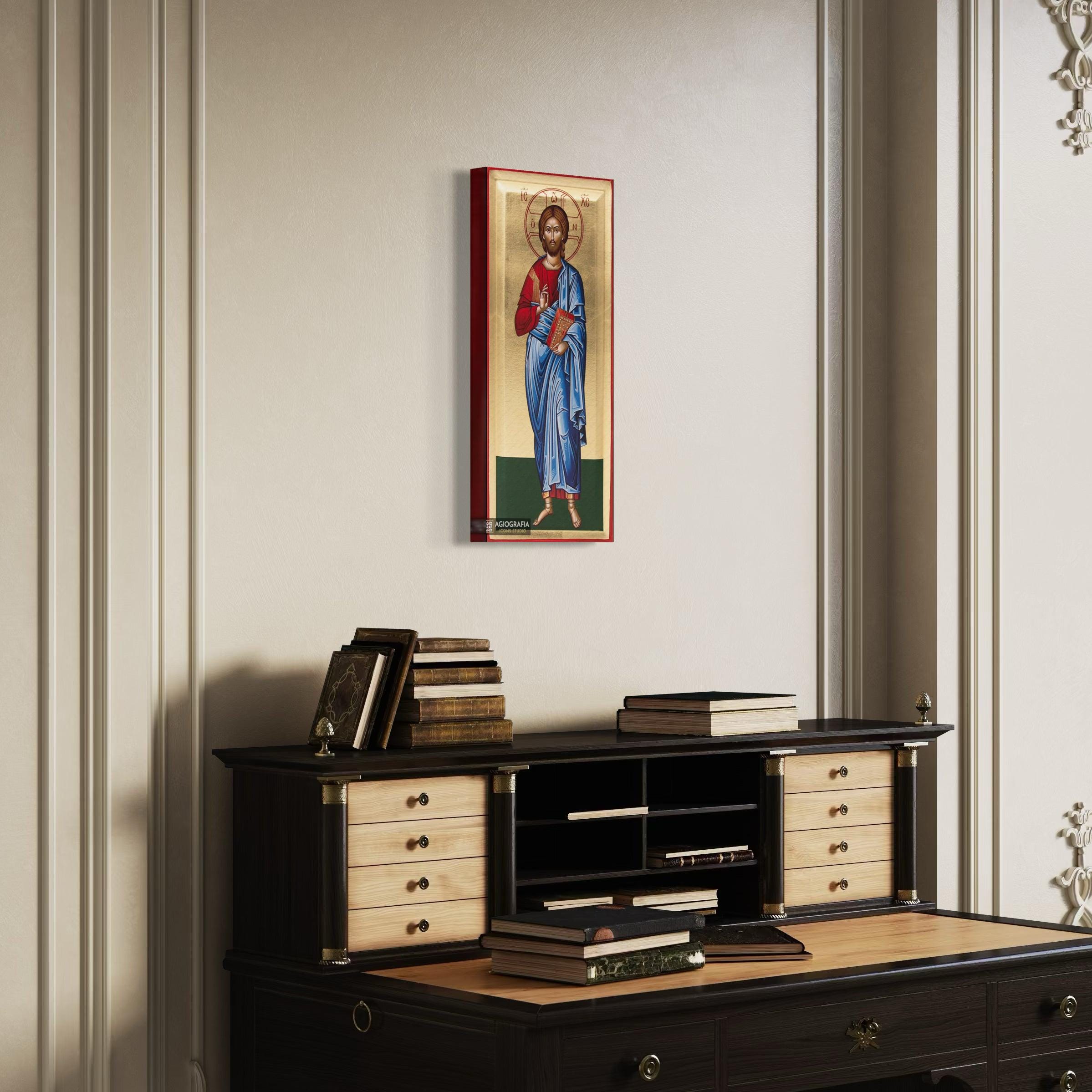 Jesus Christ Orthodox Icon - Handcrafted With GOLD LEAVES Background in ...