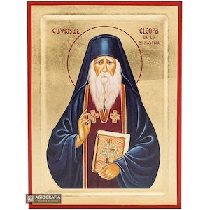 18k Saint Kleopa Christian Orthodox Icon on Wood with Gold Leaf background