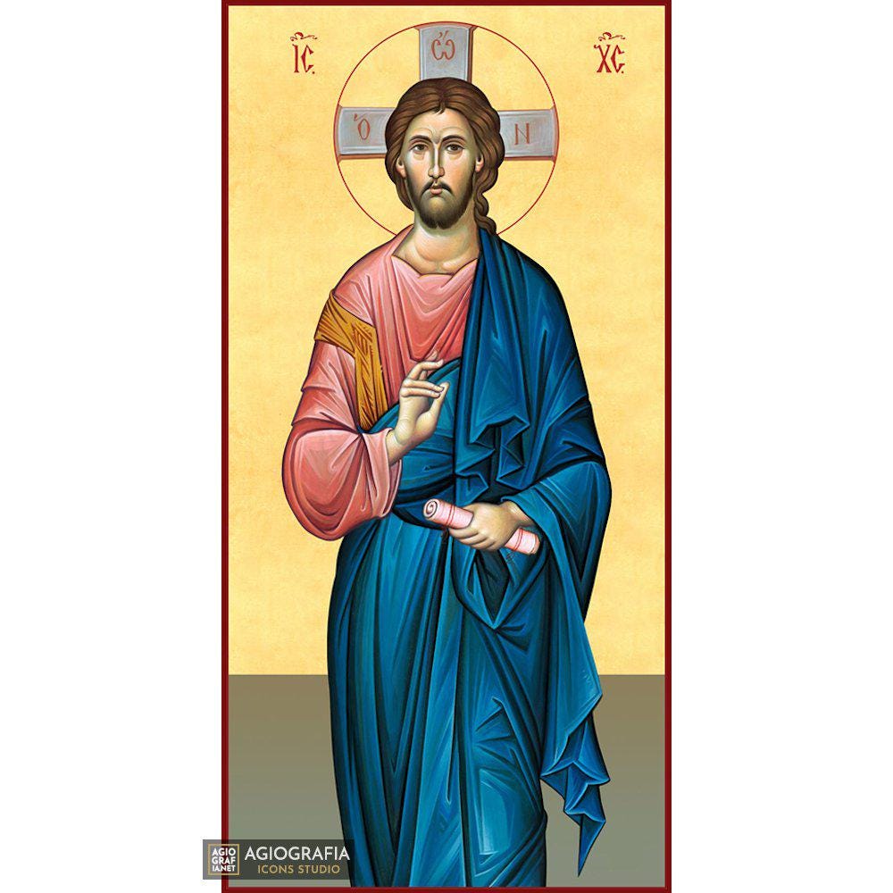 22 Karats Jesus Christ - Handcrafted Icon 22k GOLD LEAVES Background ...