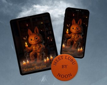 Die Séance beginnt - Halloween 2025 Digital Wallpaper Pack | Gemütliche gruselige Kunst von Lubu Kleines Monster Tablet & Telefon-Hintergründe | Motiv-1