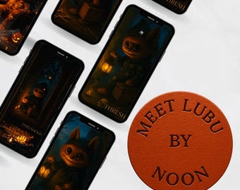 Die Treshold-Szene - Halloween 2025 Digital Wallpaper Pack | Gemütliche gruselige Kunst von Lubu Kleines Monster Für Tablet & Telefon | Gothic-Fantasy