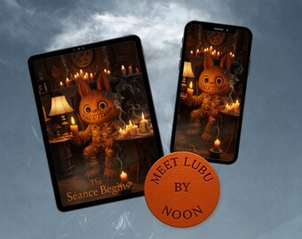 Die Séance beginnt - Halloween 2025 Digital Wallpaper Pack | Gemütliche gruselige Kunst von Lubu Kleines Monster Tablet & Telefon-Hintergründe | Motiv-2
