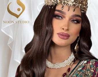 Erbstück Mdejja - Handgefertigter Perlenchoker | Traditionelle marokkanische Hochzeitskette