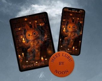 Die Séance beginnt - Halloween 2025 Digital Wallpaper Pack | Gemütliche gruselige Kunst von Lubu Kleines Monster Tablet & Telefon-Hintergründe | Motiv-4