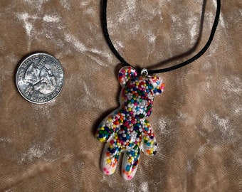 Resin, Sprinkle Candy, Teddy Bear / Necklace