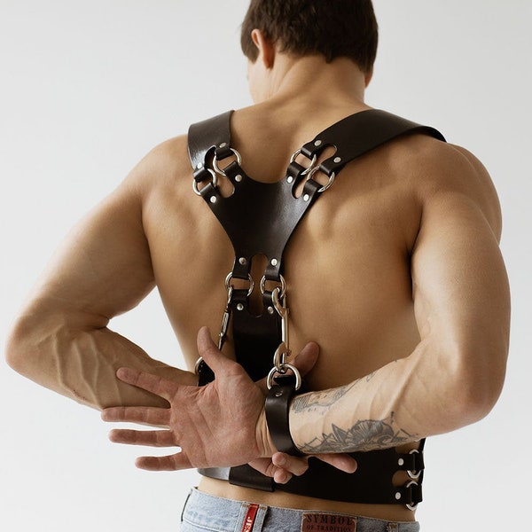 Chest harness "Kord" Black, men body harness mens bdsm harness leather harness leather harness gay harness male