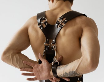 Chest harness "Kord" Black, men body harness mens bdsm harness leather harness leather harness gay harness male