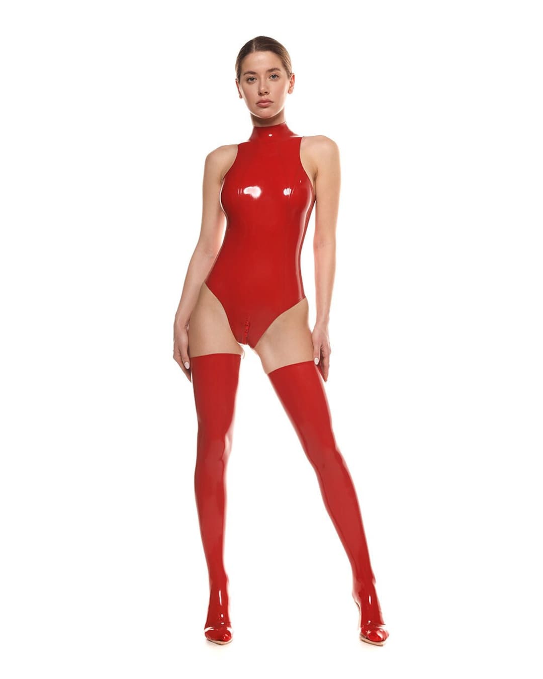 Latex Lingerie Latex Stockings Red Latex Latex Bodysuit