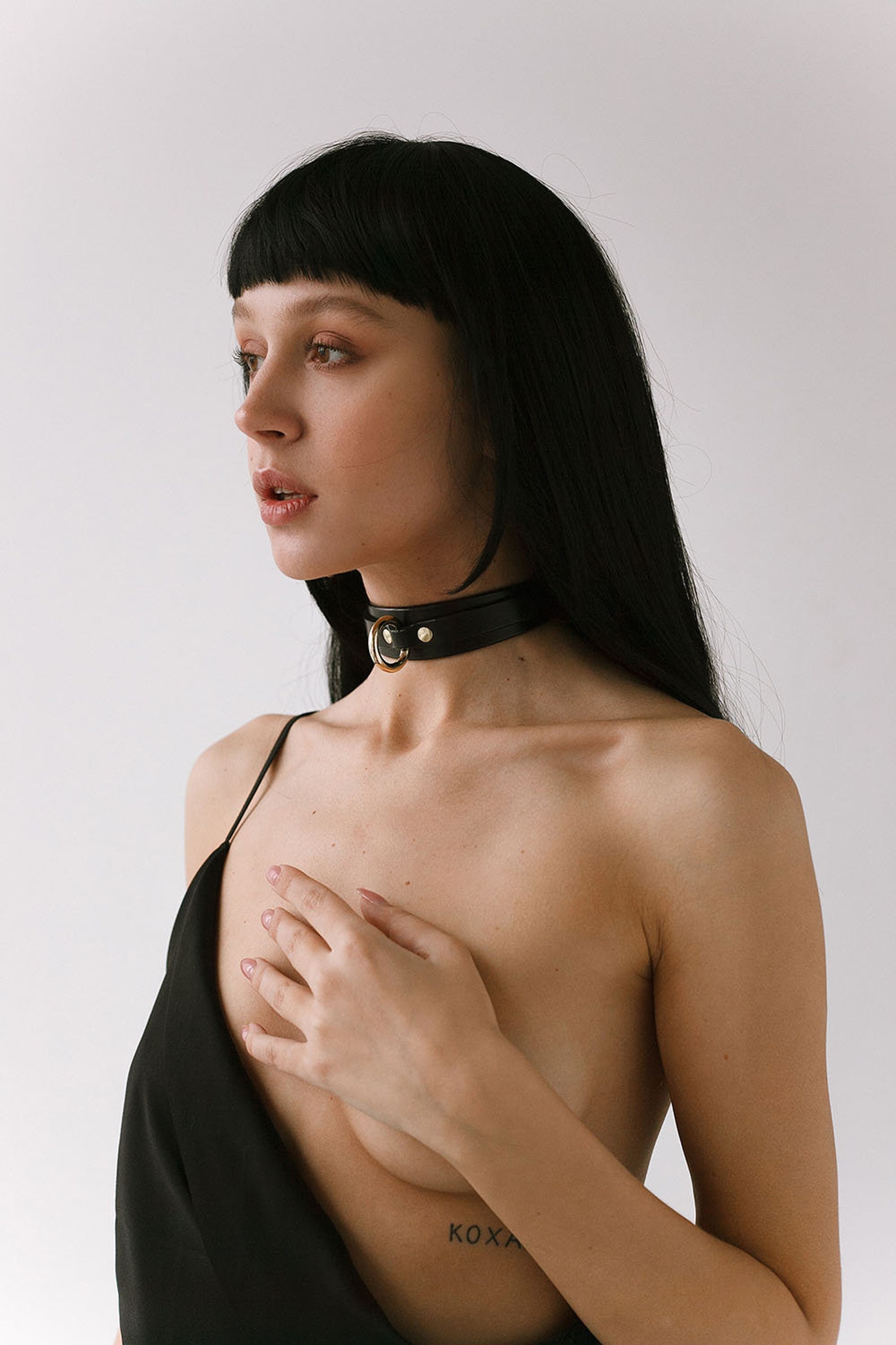 Collier Choker En Cuir PU Avec Chaîne De Laisse - Accessoire Pour Jeux De Rôle Adulte