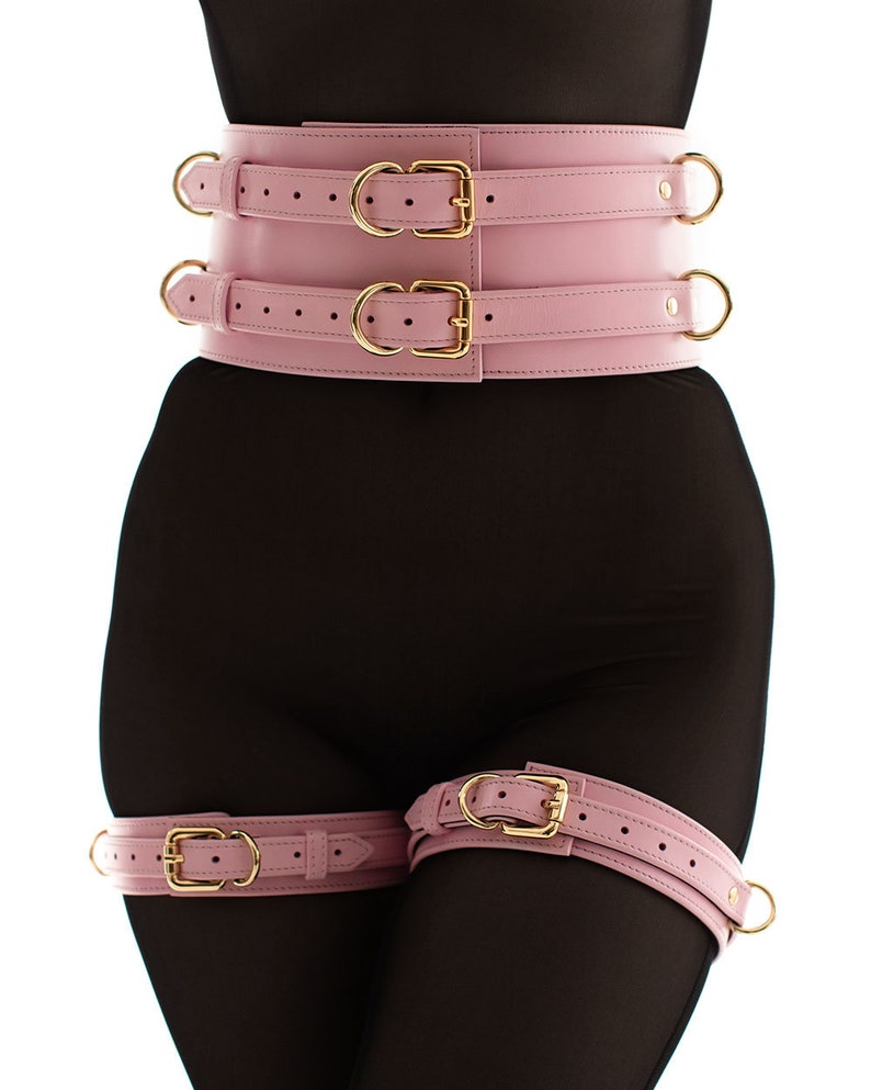 BDSM Thigh Cuffs dita Pink Bondage Thigh Cuffs Etsy