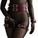 BDSM set Burgundy, Leather bondage kit, bdsm-gear Leather submissive clothing Bdsm corset, Mature