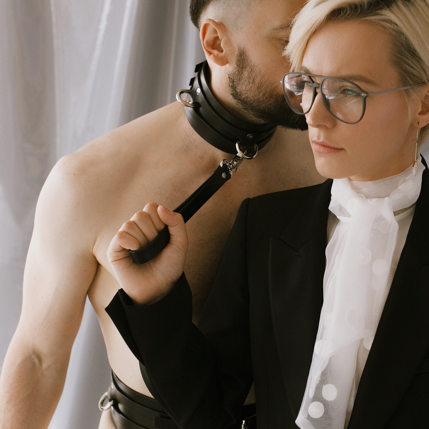 Mens BDSM Collar Black Gay Collar Man 