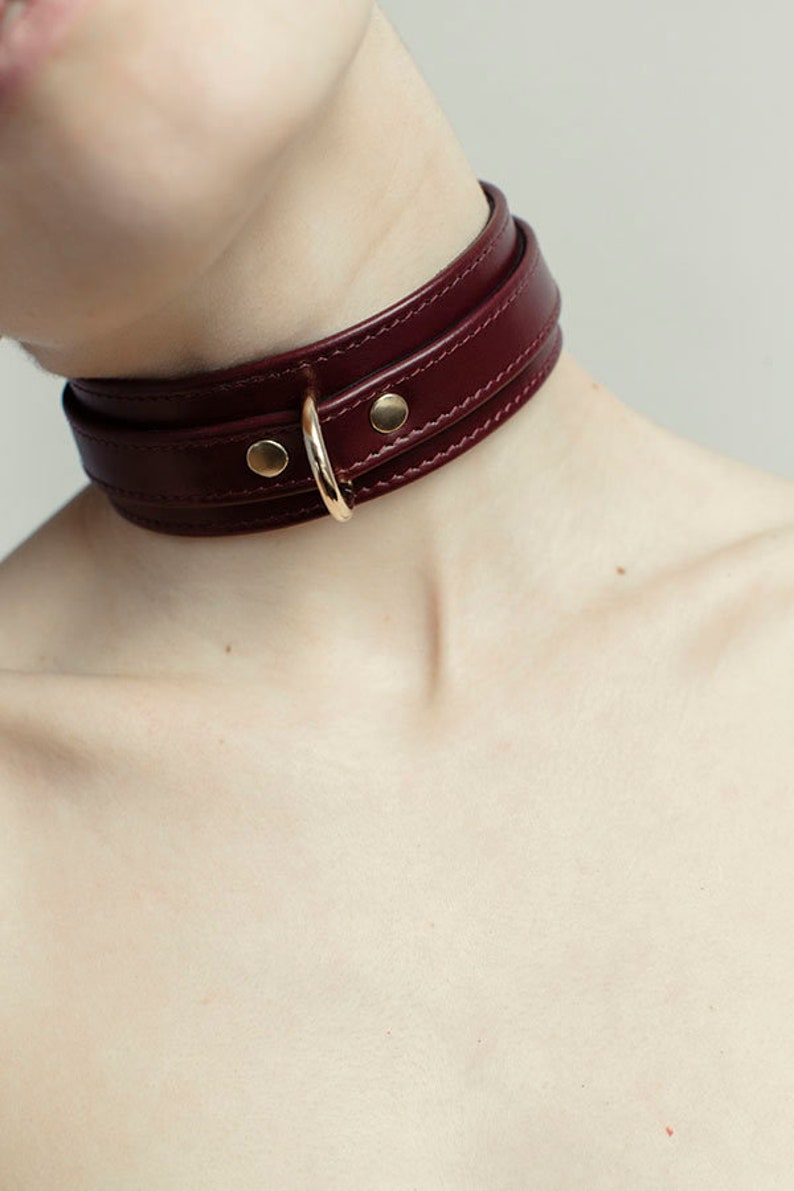 Premium leather BDSM collar Submissive collar Slave collar Etsy