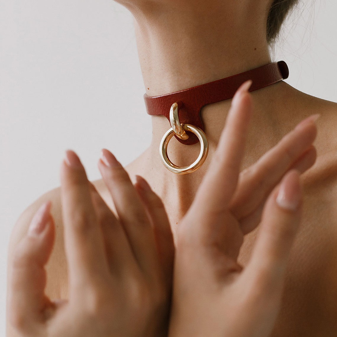 Leather Choker Submissive Choker Collar BDSM Choker Slave Etsy