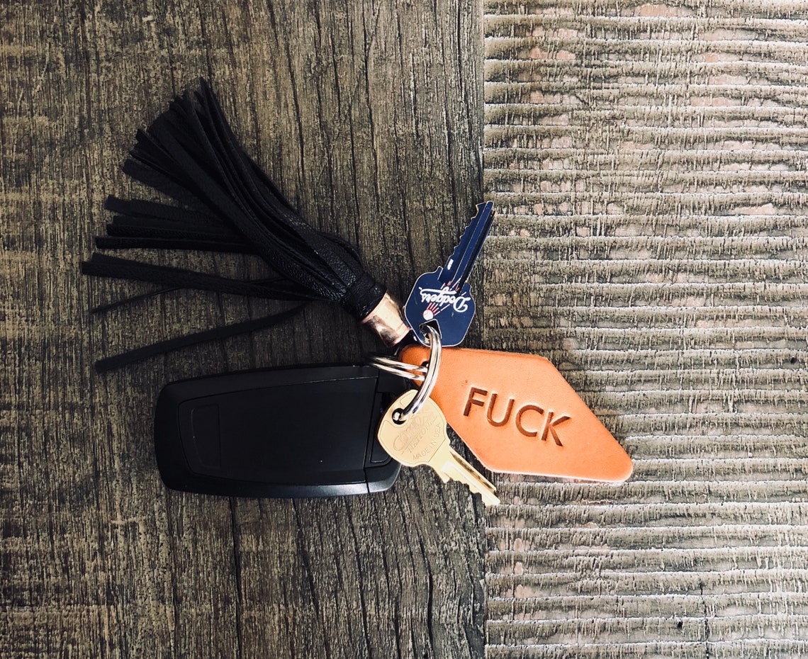 Fck Key Chain Fuck it Key's Dirty Keychain Leather FOB Etsy
