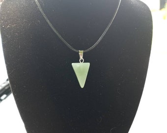 Green Aventurine Triangle pendant necklace