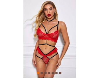 Red lingerie set, classy lingerie, Uncensored lingerie sexywomen