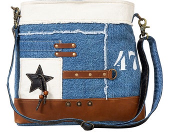 BLUE DENIM CANVAS Boho Purse