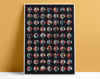 Marvel Character Poster - 70 Marvel Heroes - Various Sizes