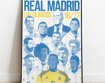 Real Madrid 16/17 A3 Risograph Print Poster